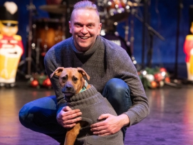 Ryan Cappleman and his dog Dolly in Skylight Sings: A Holiday Special available for streaming December 11, 2020 – January 10, 2021.