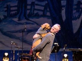 Ryan Cappleman and his dog Dolly in Skylight Sings: A Holiday Special available for streaming December 11, 2020 – January 10, 2021.