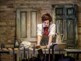 Christina Hall (Mrs. Lovett) in Skylight Music Theatre’s Sweeney Todd running May 19 – June 11.