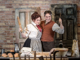 Christina Hall (Mrs. Lovett) and Andrew Varela (Sweeney Todd) in Skylight Music Theatre’s Sweeney Todd running May 19 – June 11.