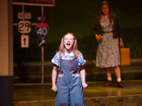 Kylee Hennes (Young Violet), Allie Babich (Violet) in Skylight Music Theatre’s Violet
