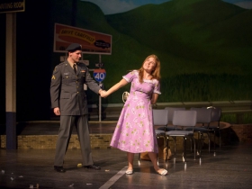 Alex Mace (Monty) and Allie Babich (Violet) in Skylight Music Theatre’s Violet