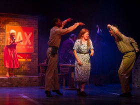 Cynthia Cobb (Music Hall Singer), Lamar Jefferson (Flick), Allie Babich (Violet) and Alex Mace (Monty) in Skylight Music Theatre’s Violet