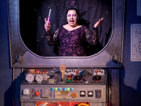 SaraLynn Evenson (Zombina) in rehearsal for Skylight Music Theatre’s Zombies from The Beyondrunning Feb. 2-18.