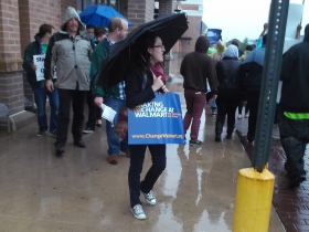 Picketers Protest at South Side Walmart.