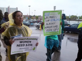 Picketers Protest at South Side Walmart.