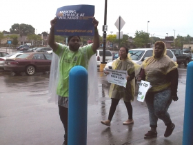 Picketers Protest at South Side Walmart.