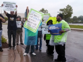 Picketers Protest at South Side Walmart.