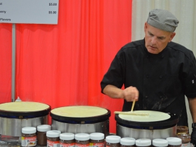 French food booth at Folk Fair International