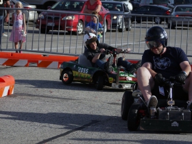 Audrey Horst from the Milwaukee Makerspace in pursuit with the Power Racing Series