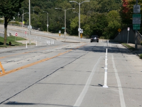 Protected Bike Lane on N. Hawley Rd.