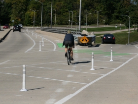 Cyclist on N. Hawley Rd.