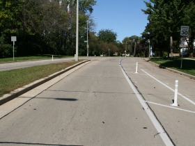 Protected Bike Lane on N. Hawley Rd.