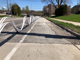 Wave delineators on N. Hawley Rd.