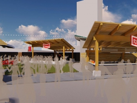 The Klement’s Sausage & Beer Garden Rendering