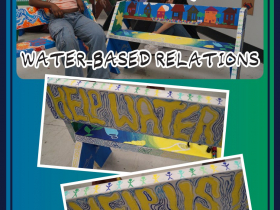Shamauri Harrington and her bench, 'Water-based Relations.'