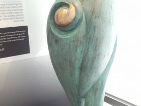 Bronze sculpture of budding leaves by Tom Queoff