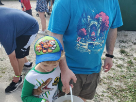 Jeff Mercer with his son Lucas at Harbor Fest / Sturgeon Fest 2023