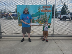 Jeff Mercer and his son Lucas pose by the