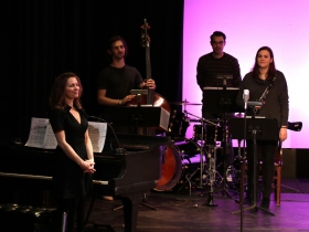 Pianist - Conductor, Janna Ernst, Adam Maloney, Bass, Ryan Kohlbaugh, Drumset/Percussion and Theresa Zick on Clarinet