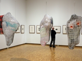 Artist Ragen Moss from Los Angeles creates biomorphic forms made of clear polyethylene.
