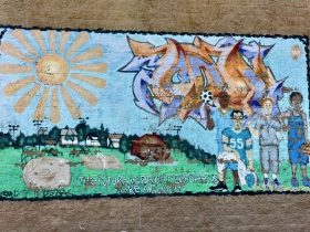 A mural in an alley in the Johnsons Park neighborhood