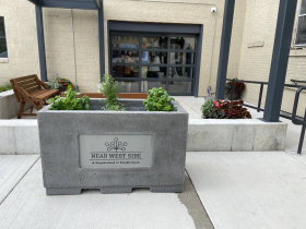 A Near West Side Partners branded planter at Concordia 27