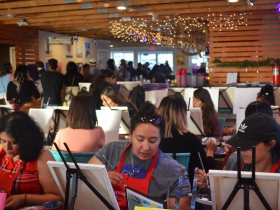 Canvas painting class at Frida Fest