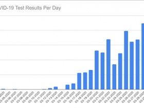 COVID-19 Test Results Per Day through March 29th, 2020