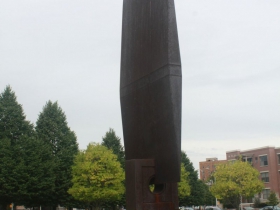 Cleopatra's Wedge by Beverly Pepper in Burns Commons