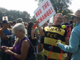 Climate Strike march at Northpoint Tower