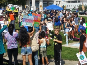 Climate Strike march at Northpoint Tower