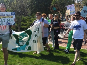 Climate Strike march passes through Burns Commons