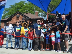 Columbia Playfield reopens with a ribbon cutting ceremony
