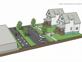 Artistic rendering of "Explore Neighborhoods" trail concept.