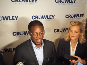 Milwaukee County Executive David Crowley and Secretary of State Sarah Godlewski