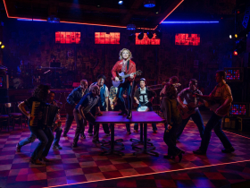 Milwaukee Repertory Theater presents Run Bambi Run in the Quadracci Powerhouse September 14 – October 22, 2023. Pictured: Erika Olson and cast