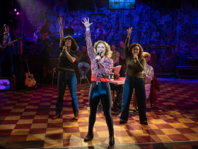 Milwaukee Repertory Theater presents Run Bambi Run in the Quadracci Powerhouse September 14 – October 22, 2023. Pictured: Sarah Gliko, Erika Olson, Jessica Kantorowitz