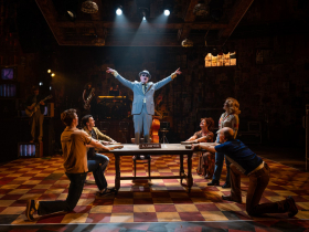 Milwaukee Repertory Theater presents Run Bambi Run in the Quadracci Powerhouse September 14 – October 22, 2023. Pictured: John Carlin and cast