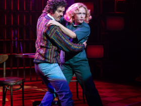 Milwaukee Repertory Theater presents Run Bambi Run in the Quadracci Powerhouse September 14 – October 22, 2023. Pictured: Ian Littleworth and Erika Olson