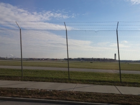 E. Layton Avenue passes the airport