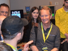 Former Nintendo Fun Club President and Game Master Howard Phillips surrounded by guests