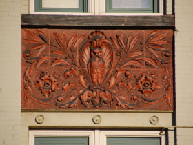 The original terra cotta owls in Milwaukee schools are at Golda Meir Elementary and Albert Kagel, modeled by the Northwestern Terra Cotta Co. and built in 1890.