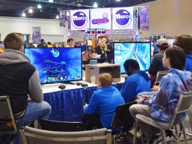 Guests play Super Smash Bros Ultimate at the Midwest Gaming Classic