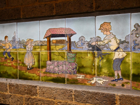 Hartford Avenue University School tiled fireplace
