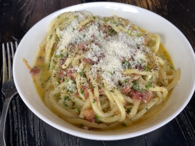 Carbonara with Bucatini