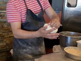 Making the Taboun bread