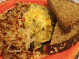 Mushroom, Arugula, Gouda Omelet