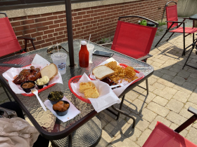 Meal on the patio