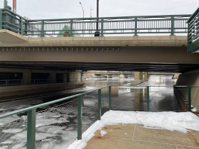 End of the walk on the west side of the river